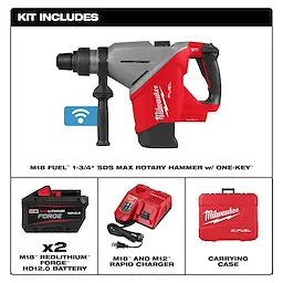 Milwaukee M18 FUEL™ 1-3/4 SDS MAX Rotary Hammer Kit w/ ONE-KEY™
