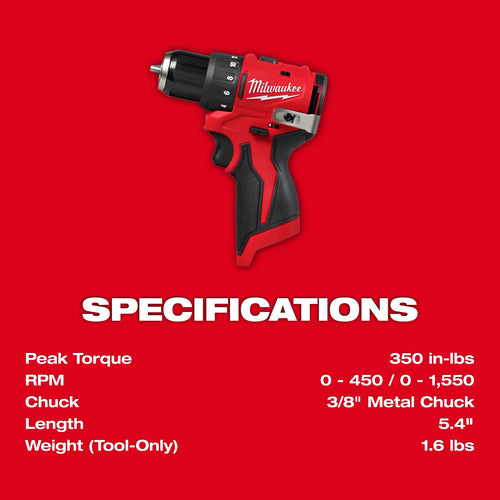 Milwaukee M12™ Subcompact Brushless 3/8 Drill/Driver