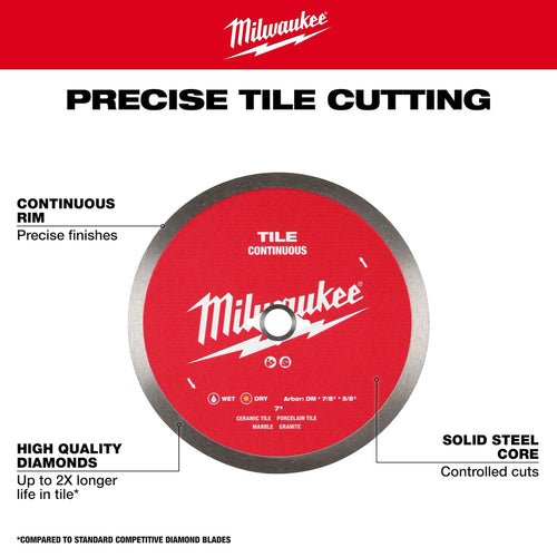 Milwaukee 7 Continuous Tile Diamond Blade