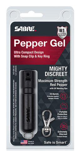 Sabre MDBK02 Mighty Discreet  Pepper Gel Spray Close Contact Range Black