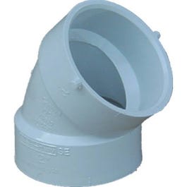 Plastic Pipe Fitting, DWV  Elbow, 45-Degree, PVC, 1-1/2-In.