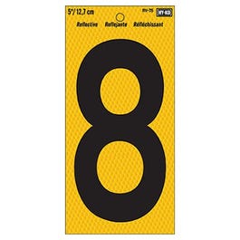 Address Number, Reflective Yellow & Black, 5-In., 8