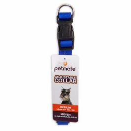 Adjustable Nylon Dog Collar, Blue, 5/8 x 10-16 In.