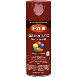 COLORmaxx Spray Paint + Primer, Gloss Burgundy, 12-oz.