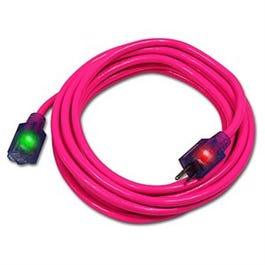 Pro Glo Extension Cord, Pink, 14/3, 100-Ft.