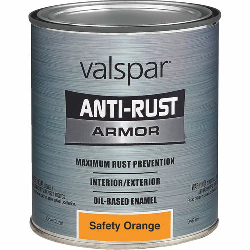 Valspar® Rust Tough® With Anti-Rust Technology™ Brush-On Enamel 1 Quart Safety Orange