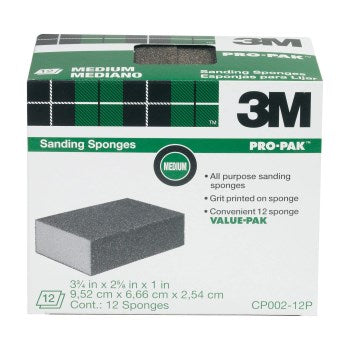 3M CP002-12P All Purpose Medium Grit Sanding Sponges ~ 3 3/4