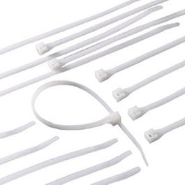 Cable Ties, White Nylon, 11-In., 100-Pk.