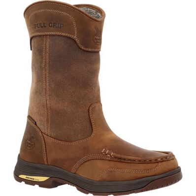 Georgia Boot Athens SuperLyte Waterproof Wellington Pull-On Boot (Brown, 11 M)