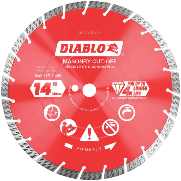 Diablo 14 In. Segmented Turbo Rim Dry/Wet Diamond Blade