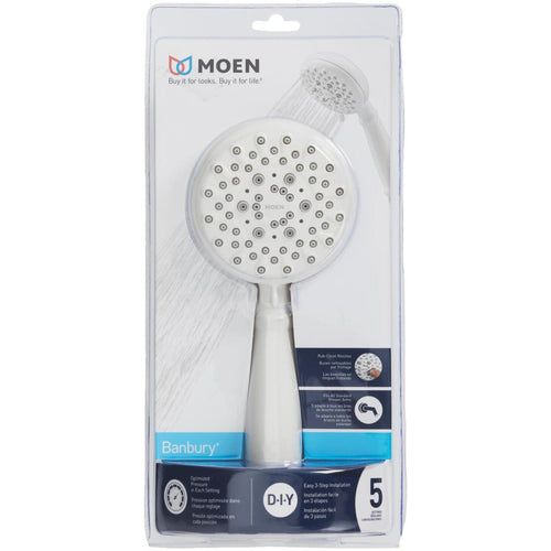 Moen Banbury 5-Spray 1.75 GPM Handheld Shower, White