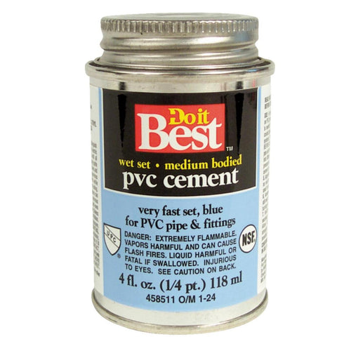 Do it Best 4 Oz. Medium Bodied Blue PVC Cement