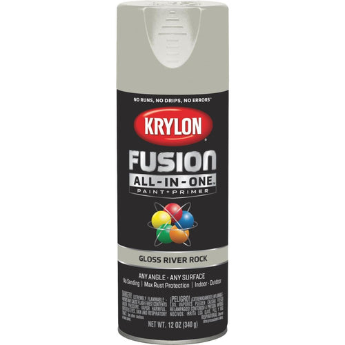 Krylon Fusion All-In-One Gloss Spray Paint & Primer, River Rock