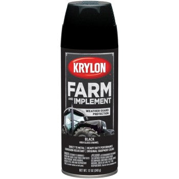 Krylon K01931000 Farm & Implement Spray Paint, Gloss Black ~ 12 oz Aerosol